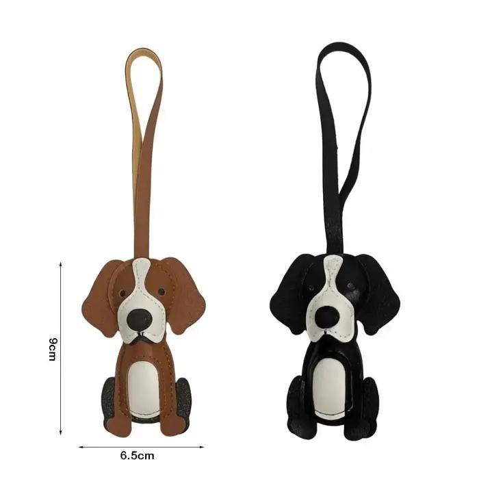 Brelôcle en forme de Border Collie en cuir avec sangle réglable pour sac à dos pour chiots et amoureux des animaux pour diverses occasions