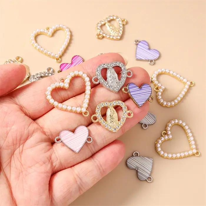 Charms coeurs romantiques en métal pour bijoux bracelets colliers accessoires artisanat fait main occasions spéciales femmes amoureux enfants