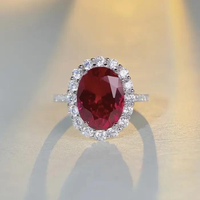 Bague en or super blanc de forme nar18 carats pour femme, bague de fiançailles d'adrenaissance 8CT,