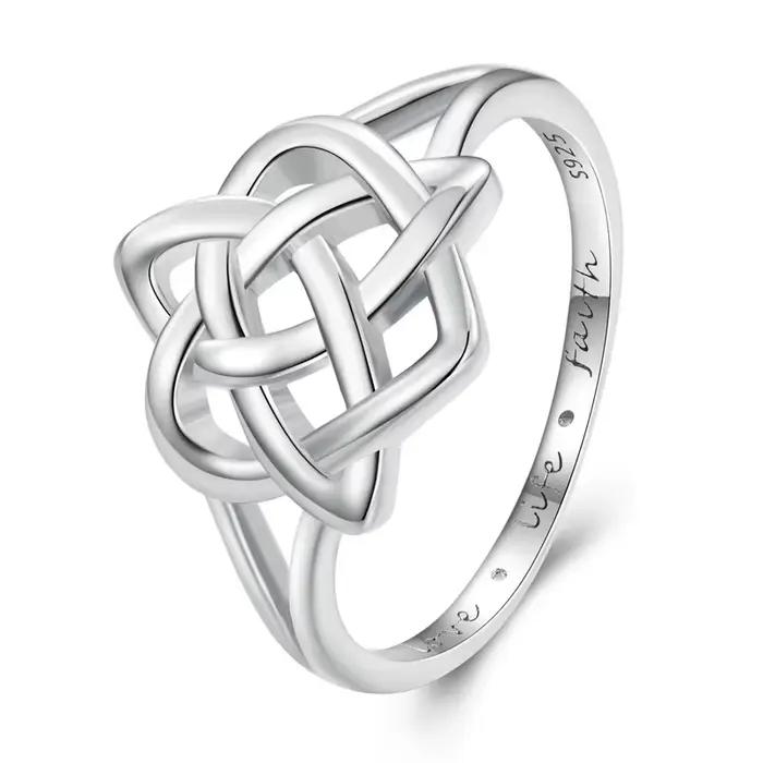 WOSTU – bagues à nœud celtique en argent Sterling 925 pour femmes, bijoux de mariage, accessoires Pu
