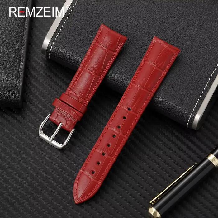 Bracelet de montre en cuir synthétique pour femmes, 14mm, 16mm, 18mm, 20mm, 22mm, décontracté, élégant, motif gaufré, bracelet de remplacement
