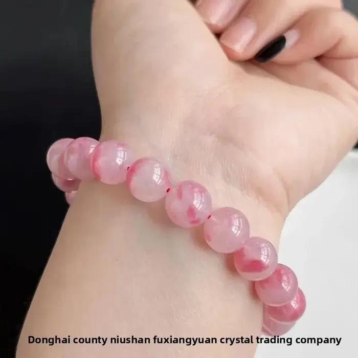 Bracelet en pierre de rose de pluie de cerisier