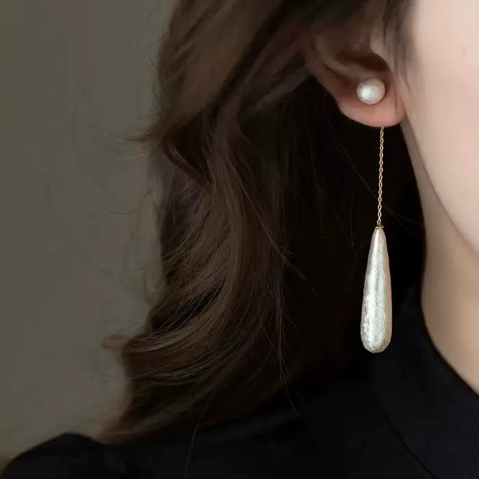 Boucles d'oreilles pendantes imitation perles pour femmes, design de niche élégant, goutte d'eau, bijoux simples, cadeaux pour occasions spéciales