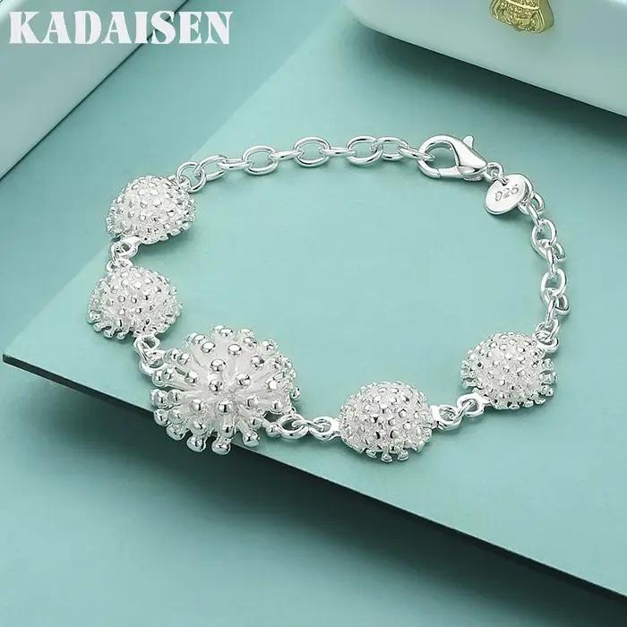 Bracelet en argent Sterling 925 avec cinq coraux pour femmes, bijoux à la mode, cadeaux pour fête de