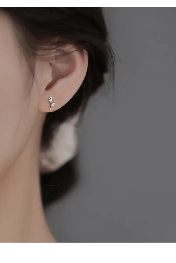 REETI 925 boucles d'oreilles tulipe en argent Sterling pour femmes filles cadeau mode chaude