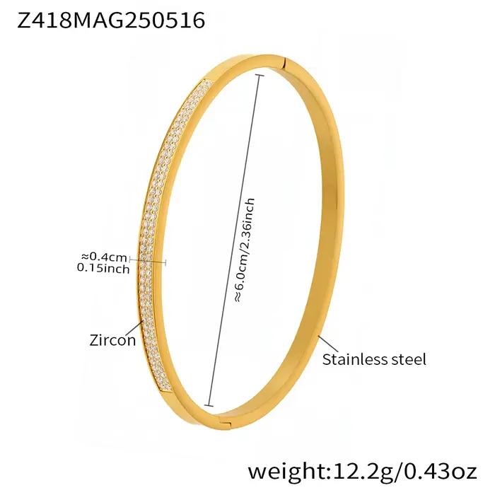 Bracelet de luxe en Zircon rose et blanc pour femmes, en acier inoxydable 316, plaqué or 18 carats,