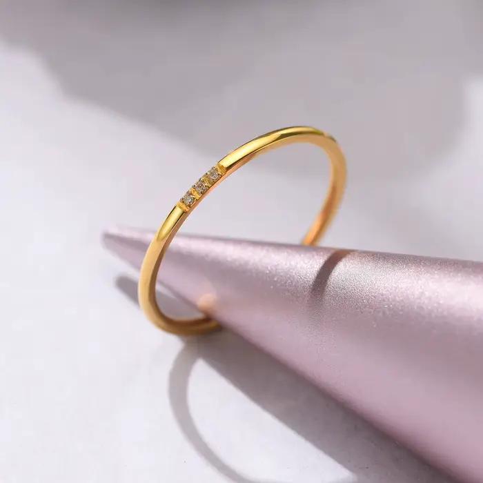 Bague en CZ Ultra fine de 1mm