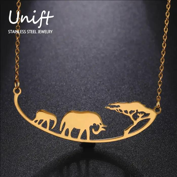 Unift JOAfrica-Collier en Acier Inoxydable pour Femme