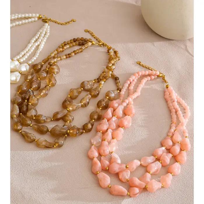 Yhpup nouveaux bijoux faits à la main acrylique Imitation perles goutte d'eau