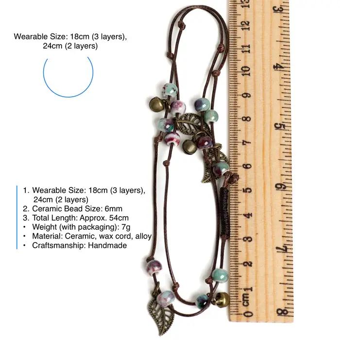 Bracelet de perles en céramique multicouche pour femme