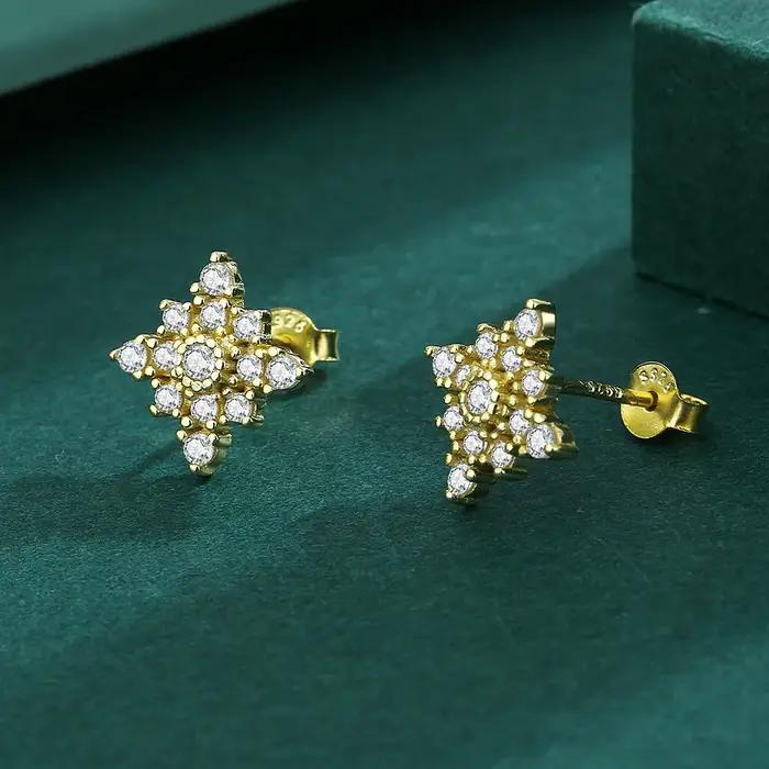 Boucle d'oreille flocon de neige pour femmes