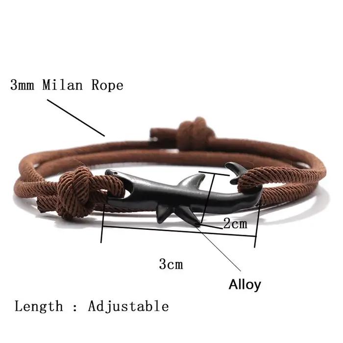 Bracelet Requin Noter en alliage de zinc pour homme et femme, idéal pour les surfeurs, les amateurs de plage et les occasions spéciales