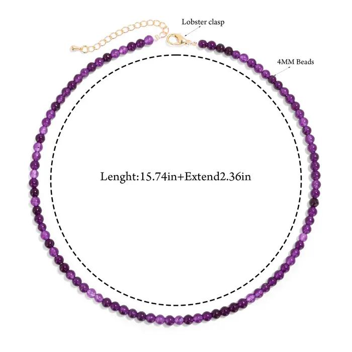 Colliers bohème en cornaline de 4mm, perles rondes pour femmes et hommes, quartz Rose, œil de tigre, améthystes, ras du cou, bijoux d'amitié