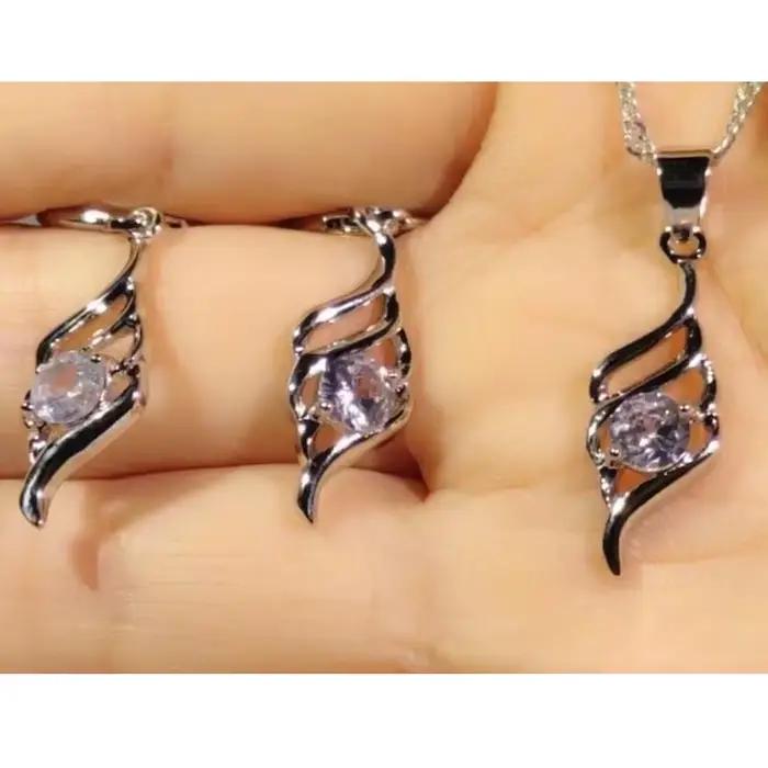 Ensembles de bijoux géométriques en argent 925, colliers et boucles d'oreilles pour femmes, ensemble
