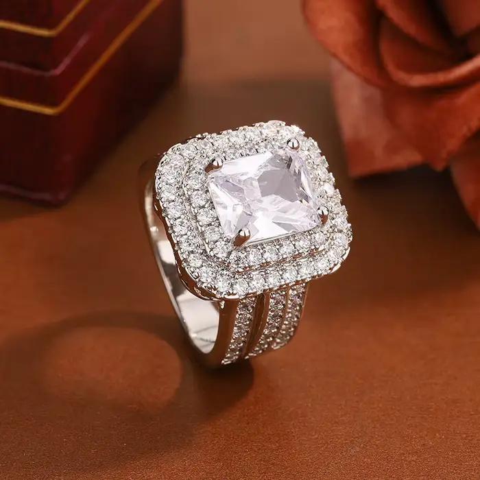 Bague plaquée argent 925 exquise pour femmes