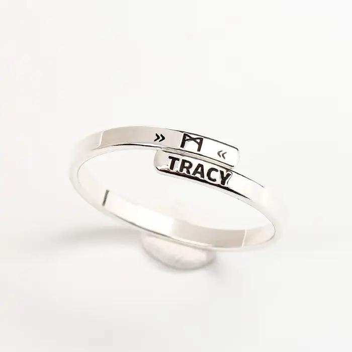 Bague avec lettres personnalisées en argent 925, initiales de nom, bijoux résistants au ternissement