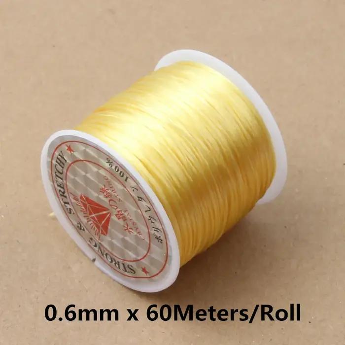 60M 0.5-1.2mm solide élastique cristal perles cordon Bracelet collier fil extensible chaîne pour la fabrication de bijoux bricolage ligne Flexible