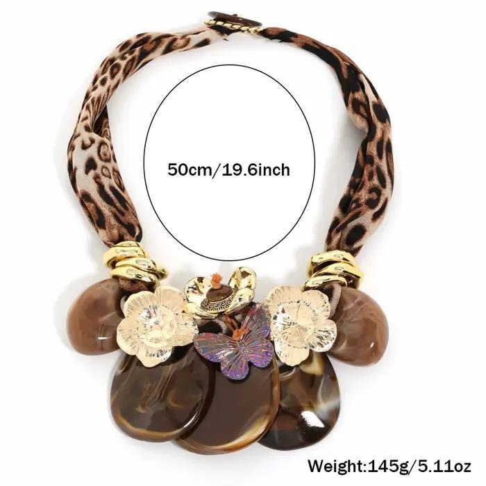 Collier léopard et fleur exagéré pour femmes et filles bijoux de fête mariage occasions spéciales