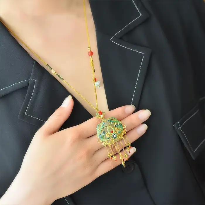 Collier à pampilles Phoenix Tourmaline rouge du Sud