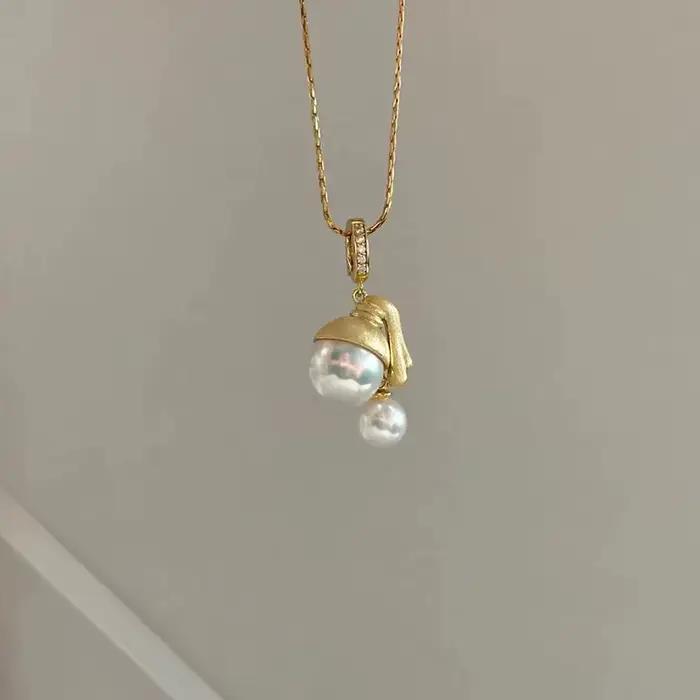 Collier de perles en argent Sterling 925, breloque personnalisée, pendentif de forme géométrique, ra
