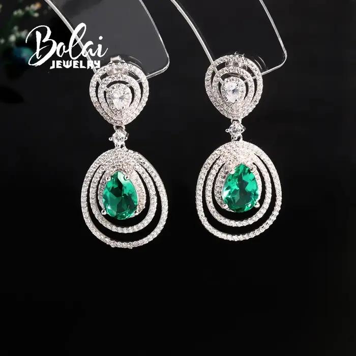 Boucles d'oreilles longues de luxe en argent S925