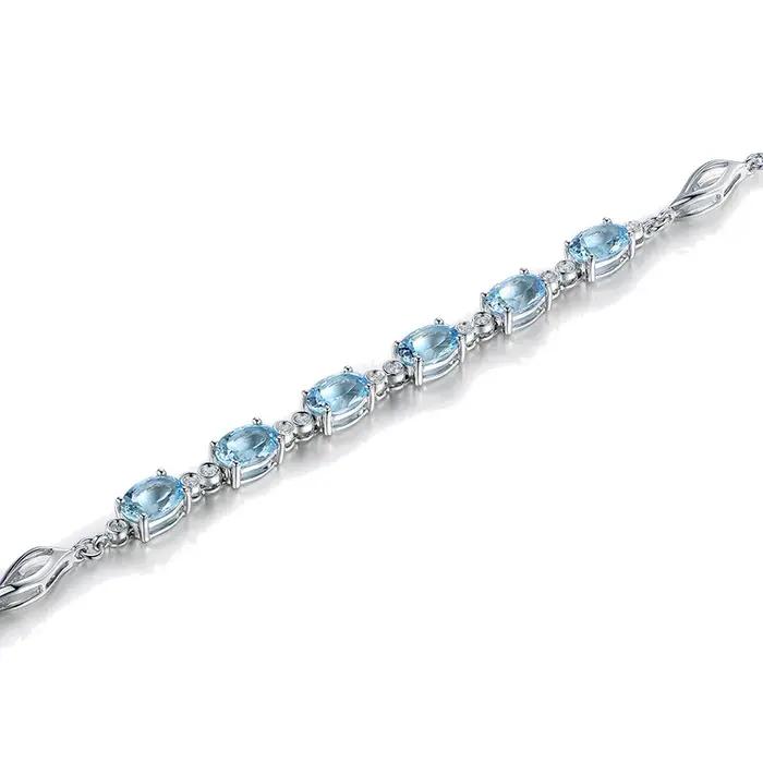 Bracelet en argent 925 saphir exquis pour femmes romantique moderne vintage occasions spéciales engagement anniversaire mariage
