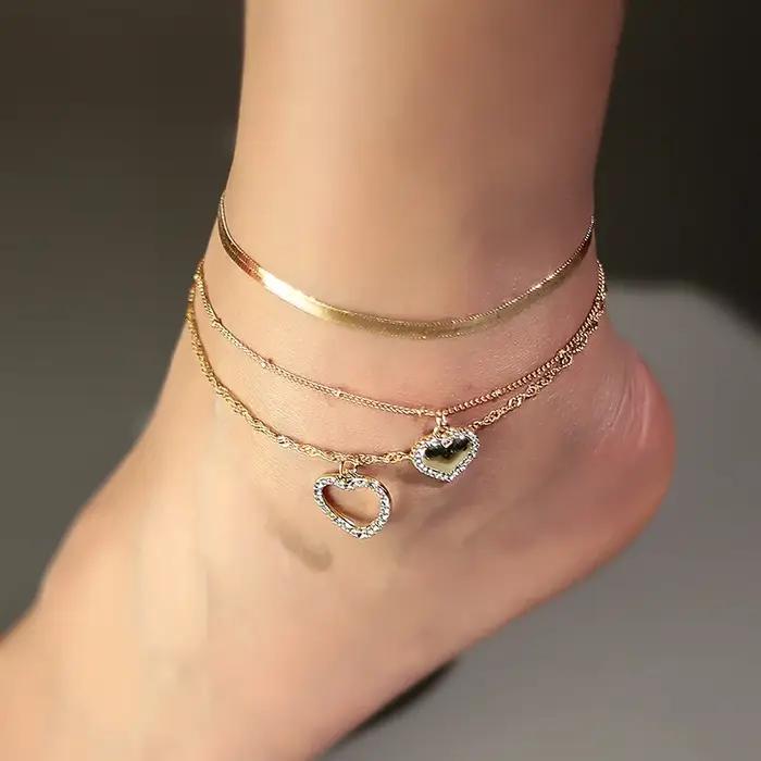 Bracelet de cheville en coquillage et étoile de mer pour femme