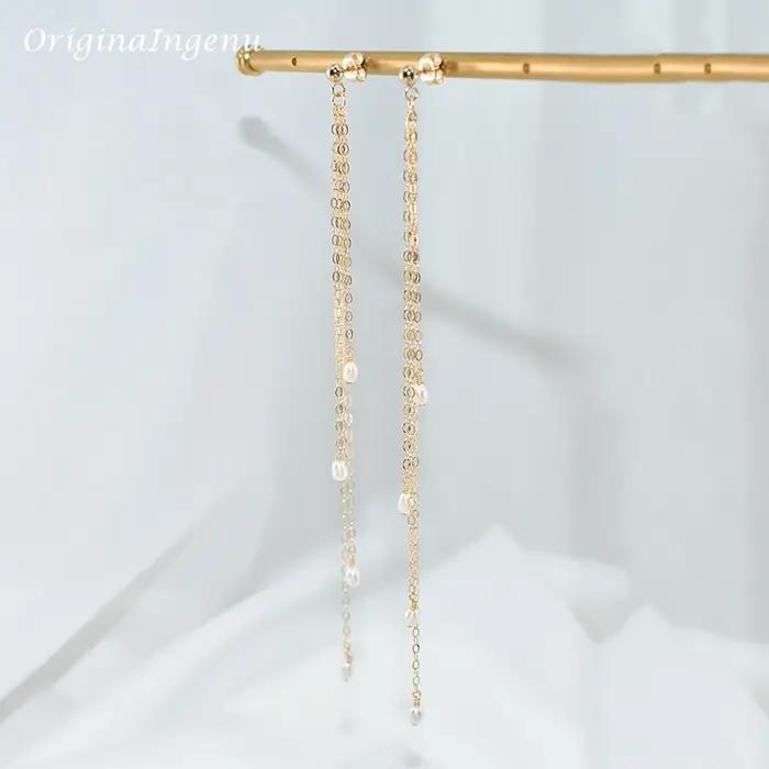 Boucles d'oreilles en perles d'eau douce naturelles or 14K bijoux vintage boho pour femmes occasions spéciales soirée fantaisie