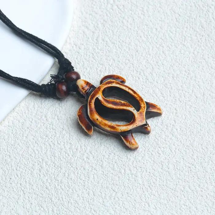 Collier pendentif tortue rétro pour hommes, breloque bricolage, personnalité de la mode, bijoux carillons, hip-hop, ensemble de veste de couple