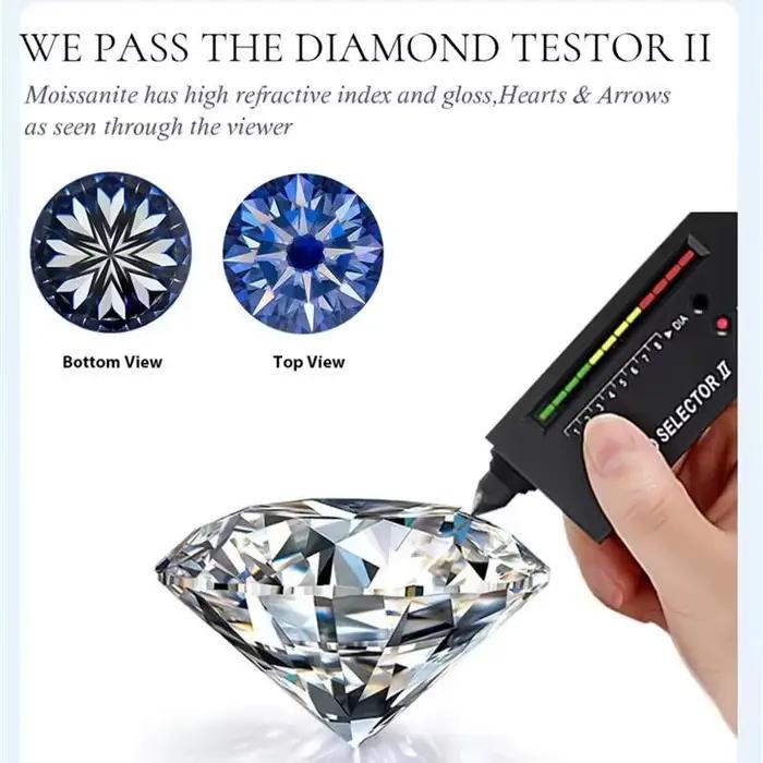 Pendentif rotatif Moissanite plaqué or 18 carats pour femme