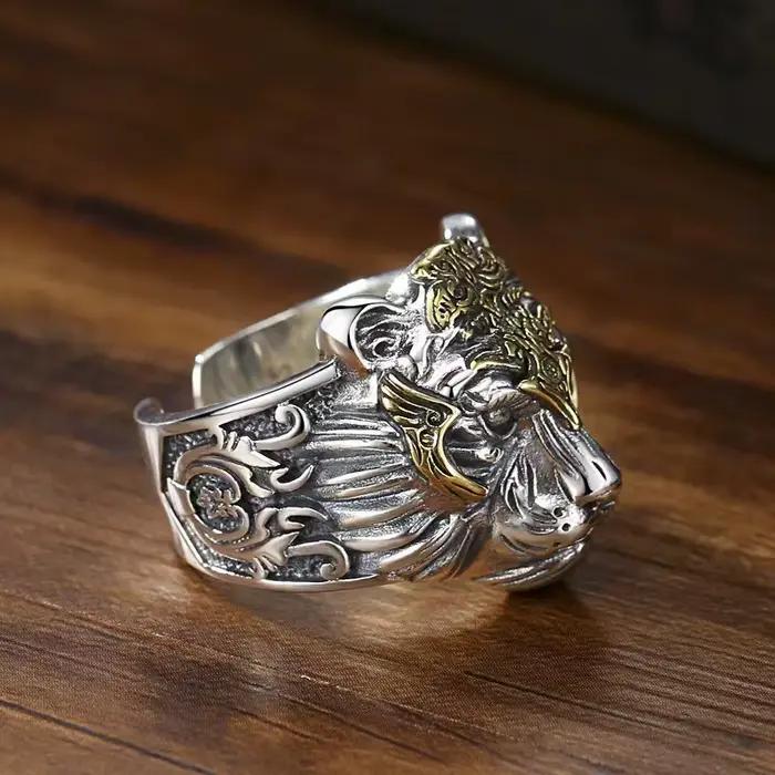 Nouvelle bague en argent sterling 925 motif tigre pour femme