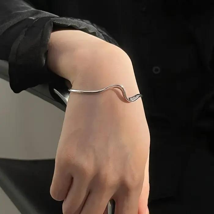 Bracelet punk en argent regardé 925 pour femme