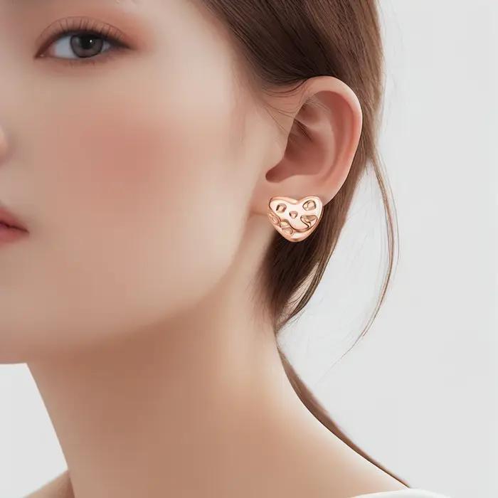Boucles d'oreilles en argent sterling 925 serties de zirconium blanc pour femmes, bijou romantique et hypoallergénique pour occasions spéciales