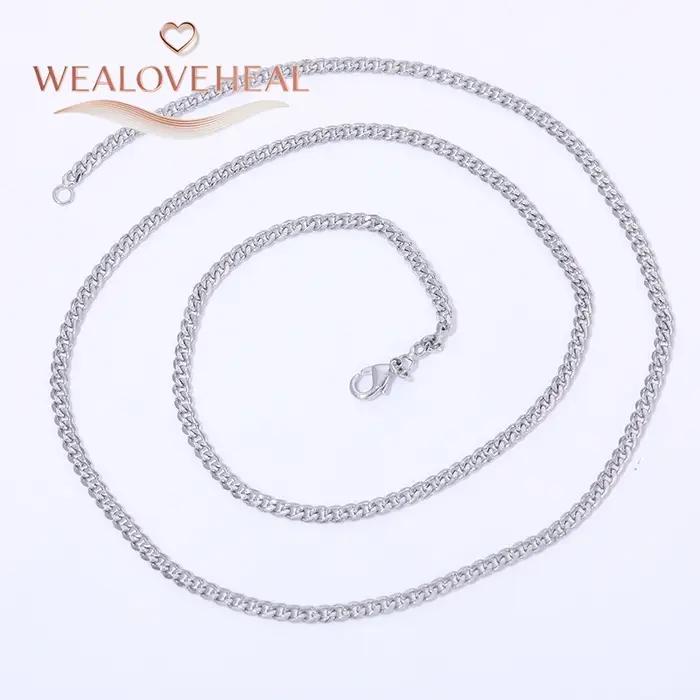Chaîne en laiton plaquée or 18 carats 60 cm pour hommes et femmes bijoux punk chaîne cubaine DIY versatile pour toutes occasions