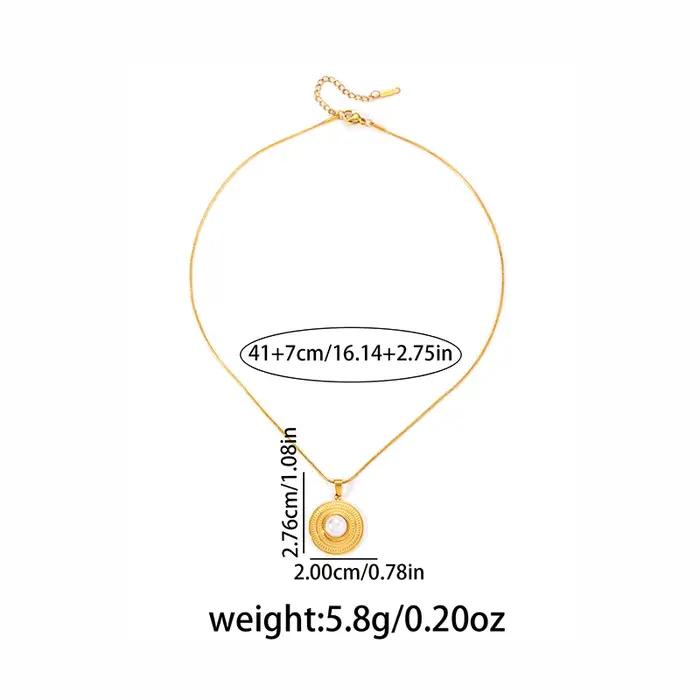 Collier pendentif rond ovale en acier inoxydable 316L ANENJERY pour femmes, bijoux vintage français