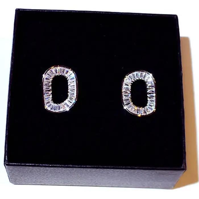Boucles d'oreilles carrées en Zircon cubique Super brillant pour femmes