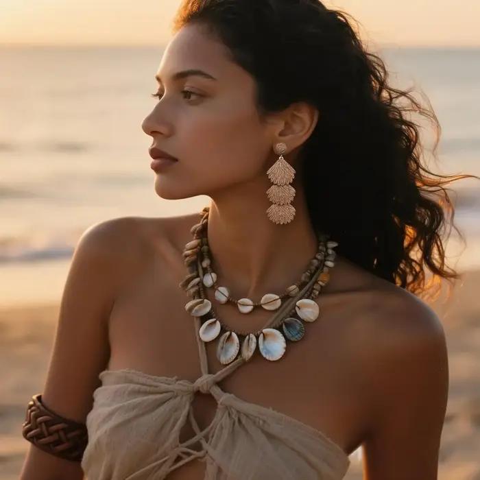 Boucles d'oreilles pendantes en raphia pour femmes