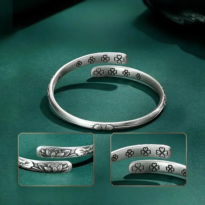 Bracelet manchette Vintage en argent thaïlandais 925 pour femmes
