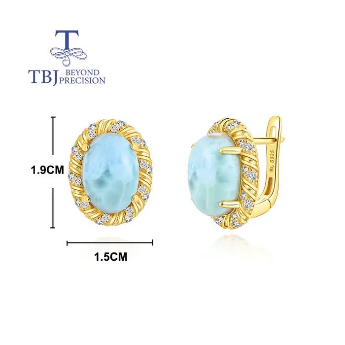Boucles d'oreilles larimar naturelles