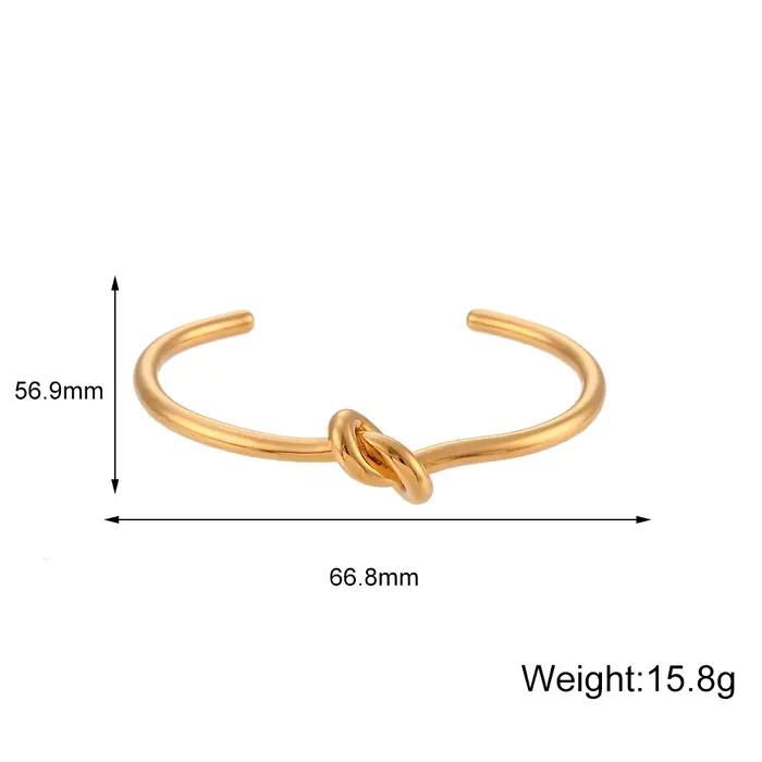 E.B.belle minimaliste 18K plaqué or noeud manchette bracelets pour femme en acier inoxydable bijoux imperméables pour femme