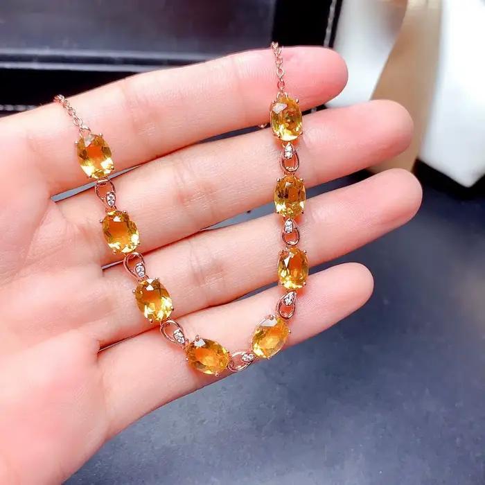 Bracelet Topaze Plaqué Or Rose 18K pour Femme