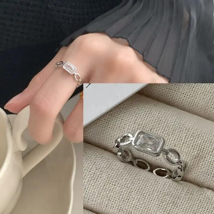 Bague de cocktail en argent sterling 925 avec pierres précieuses variées pour femmes style punk et occasions spéciales