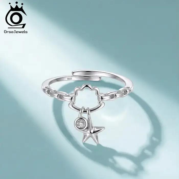 Bague en argent Sterling 925 pour femme motif plante avec zirconium blanc ou noir bijou élégant et naturel pour cadeau