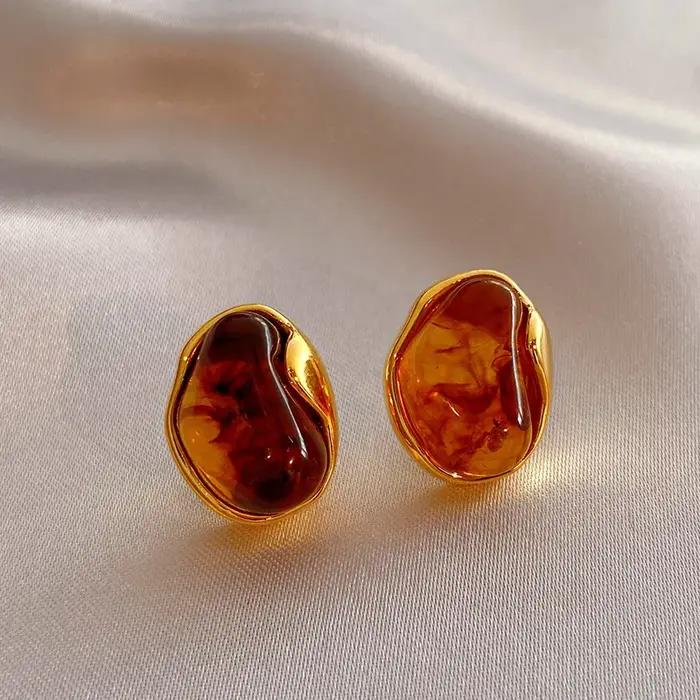 Maillard – boucles d'oreilles en pierres géométriques irrégulières pour femmes