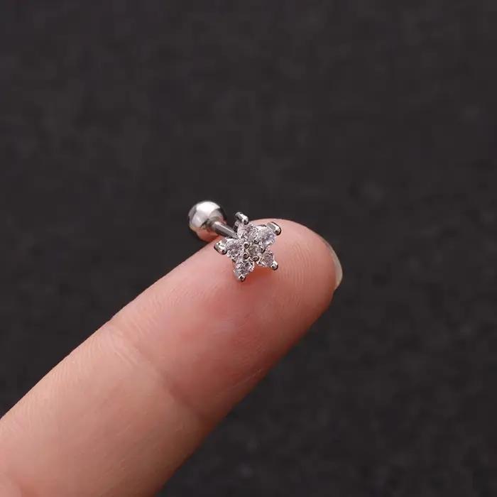 Tragus Helix Piercing boucle d'oreille pour femmes Rook Lobe Cartilage papillon oreille Percing coeur