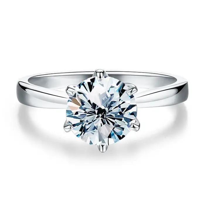 Bague de fiançailles et de mariage en moissanite véritable 0