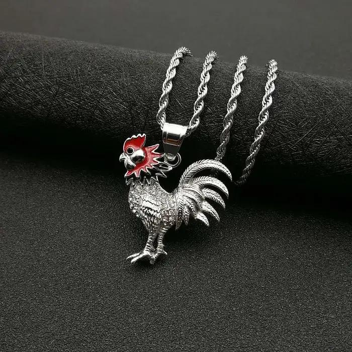 Collier en acier au titane avec biscuits plaqués or