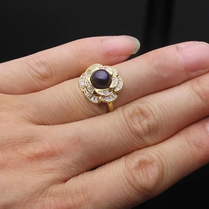 Bagues en perles d'eau douce naturelles pour femmes