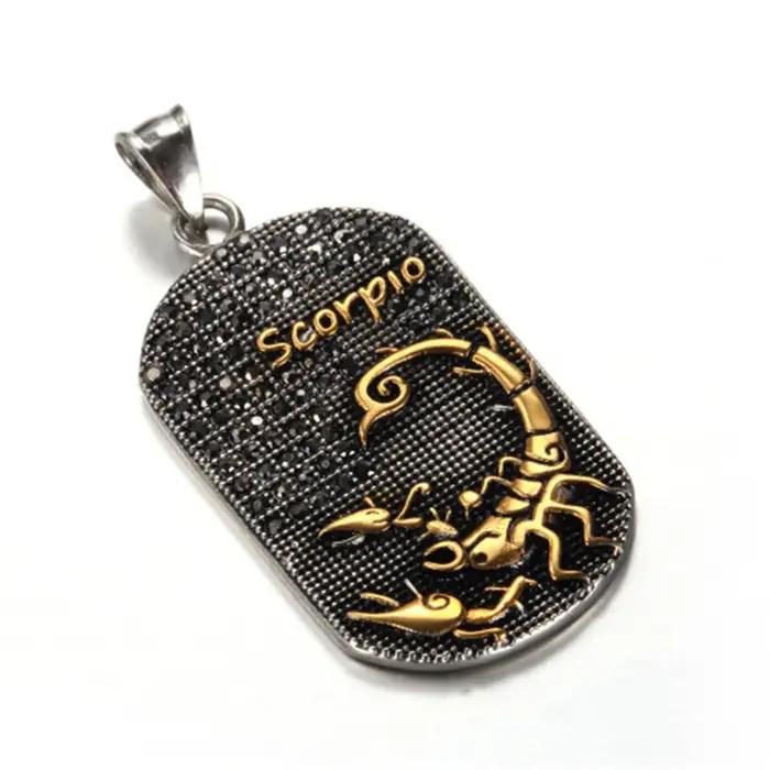 Sagittaire 12 Constellations Collier cadeaux d'anniversaire couleur or acier inoxydable amulette pendentif signe du