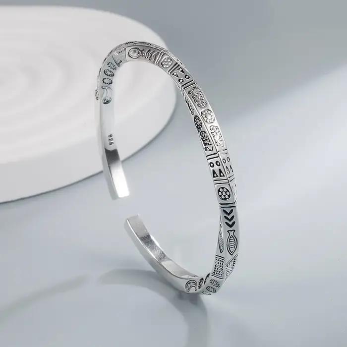 Totes en argent sterling 925 ouvertes Bracelets Bracelets pour femmes mariage luxe Designer bijoux